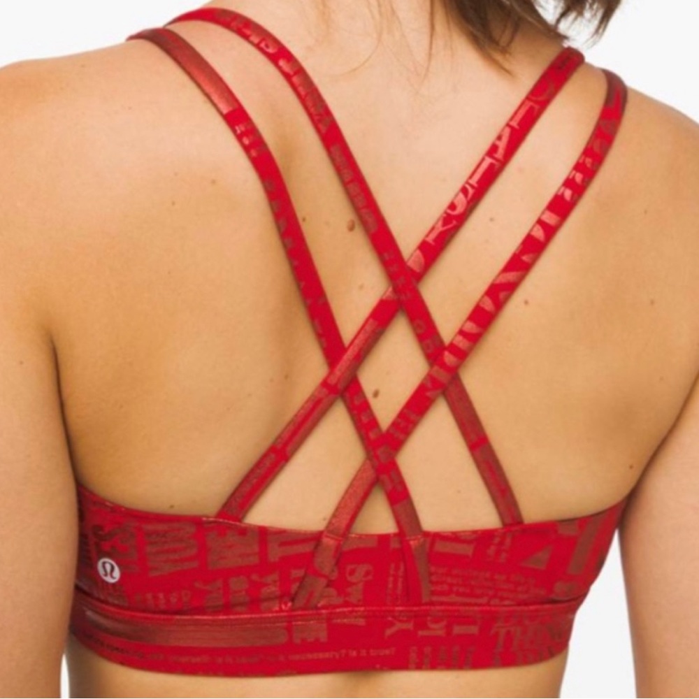 Like New Lululemon Energy Bra 20 YR LIMITED  Edition Manifesto Sport Bra - Picture 4 of 9